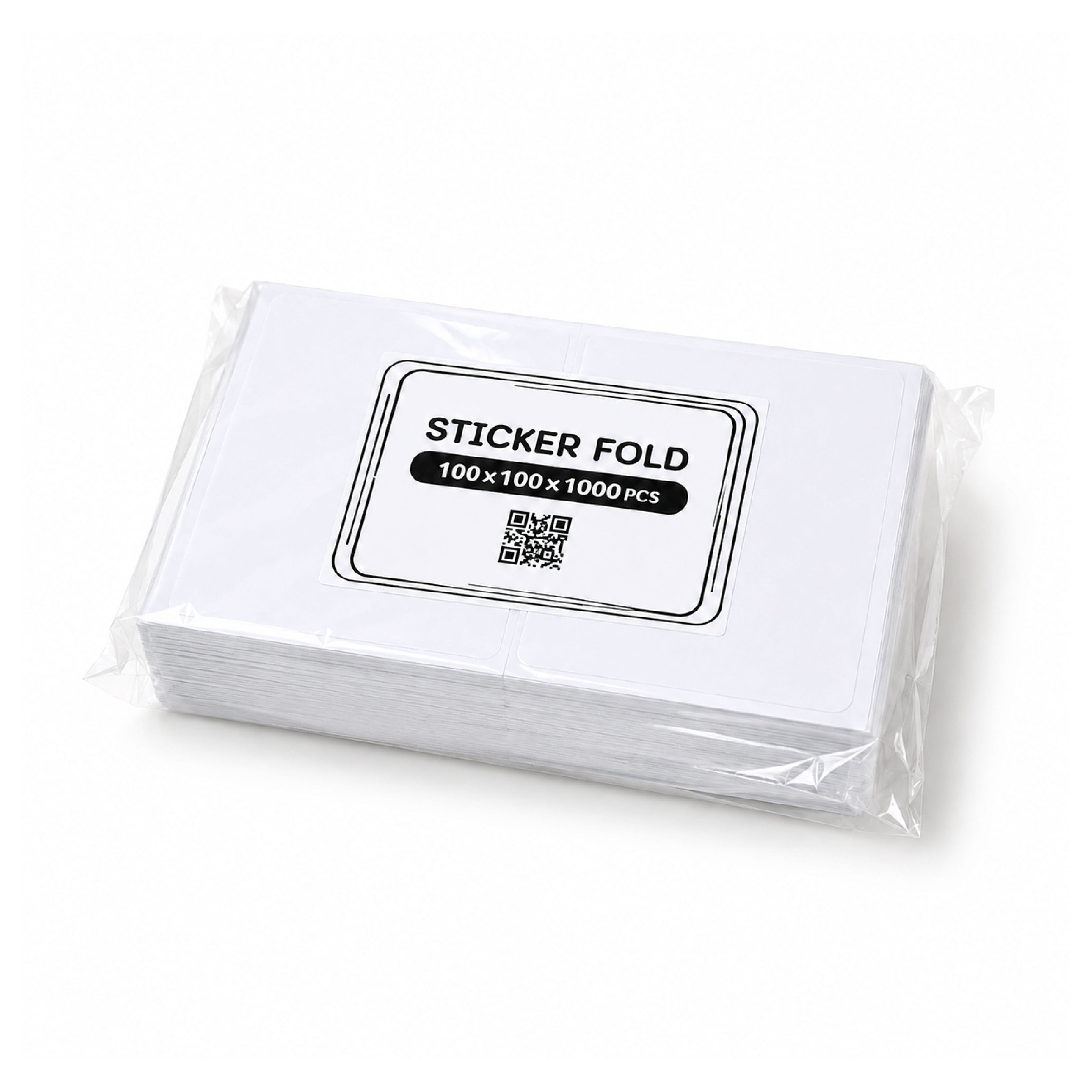 กระดาษสติ๊กเกอร์ความร้อน ITCAN 100X100 1000 แผ่น แบบพับ LABEL STICKER_3